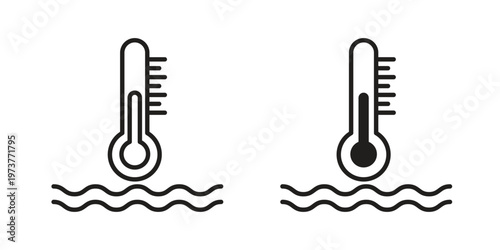 Car temperature icon set. black Illustration for graphic and web design.