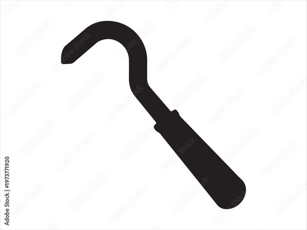 Αυτοκόλλητο Crowbar icon, Crowbar silhouette vector illustration, pry bar tool repair icon d