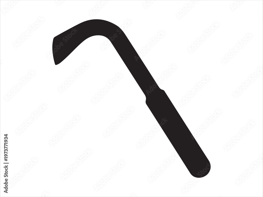 Ταπετσαρία Crowbar icon, Crowbar silhouette vector illustration, pry bar tool repair icon d