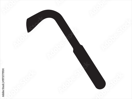 Crowbar icon, Crowbar silhouette vector illustration, pry bar tool repair icon design