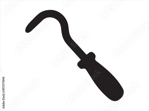 Crowbar icon, Crowbar silhouette vector illustration, pry bar tool repair icon design