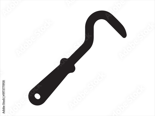 Crowbar icon, Crowbar silhouette vector illustration, pry bar tool repair icon design
