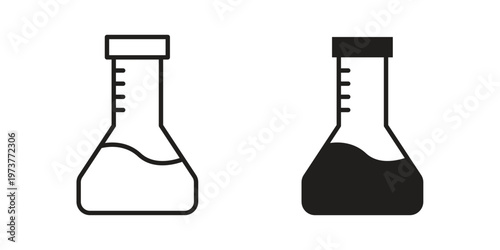 Chemical icon set. black Illustration for graphic and web design.