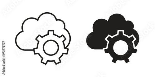 Devops icon set. black Illustration for graphic and web design.