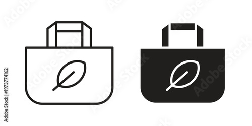Eco bag icon set. black Illustration for graphic and web design.