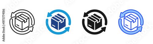 Product Return icon set multiple style collection