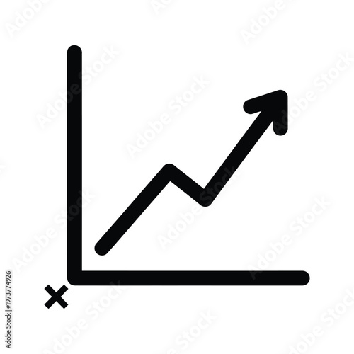 graph showing a line rising upwards from the origin indicating growth or an upward trend on a coordinate plane