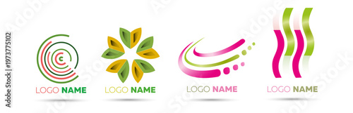 Abstract logo collection business branding templates modern design set