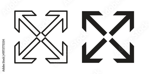 Four directions icon set. black Illustration for graphic and web design.