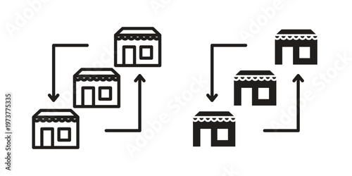 Franchise icon set. black Illustration for graphic and web design.