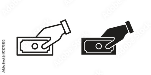 Give money icon set. black Illustration for graphic and web design.