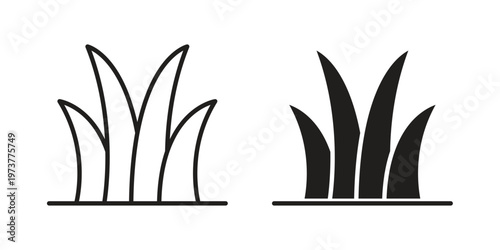 Grass icon set. black Illustration for graphic and web design.