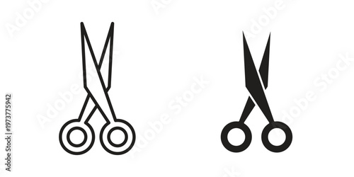 Hairdresser scissors icon set. black Illustration for graphic and web design.