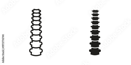 Human spine icon set. black Illustration for graphic and web design.