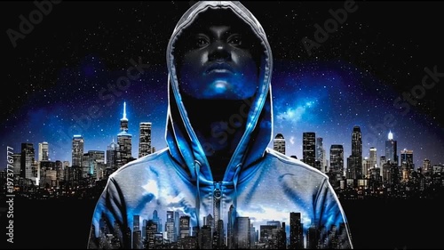 Hacker are planning to hack and attack networks and cyber security systems..Smart Innovation city with connection cyber security network reciprocity over the cityscape . future wireless digital city