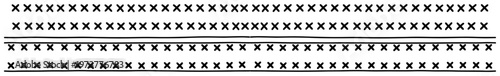 Minimal horizontal border lines with cross stitch pattern set