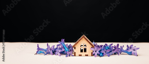 Cuadro en lienzo Petite Floral House Illustration Ideal For Website Headers And Promotional Brand
