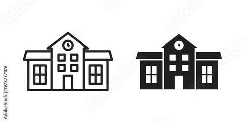 Institute icon set. black Illustration for graphic and web design.