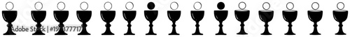 Holy chalice and eucharist host silhouettes forming a religious border in minimalist style