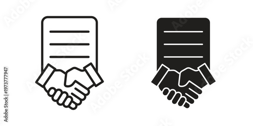 legal Agreement icon set. black Illustration for graphic and web design.