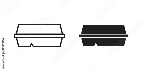 Lunch box icon set. black Illustration for graphic and web design.