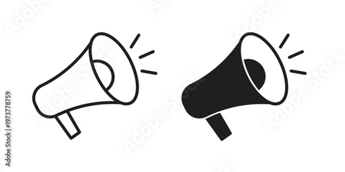 Megaphone speaker icon set. black Illustration for graphic and web design.
