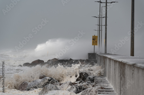 Scenes from the storm Dave hitting the Danish west coast around Løkken on 5 April 2026.