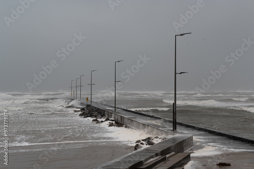 Scenes from the storm Dave hitting the Danish west coast around Løkken on 5 April 2026.