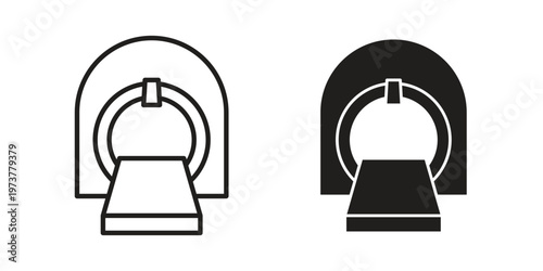 MRI scanner icon set. black Illustration for graphic and web design.