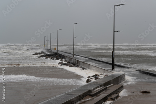 Scenes from the storm Dave hitting the Danish west coast around Løkken on 5 April 2026.