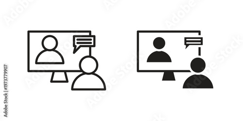 Online coaching icon set. black Illustration for graphic and web design.