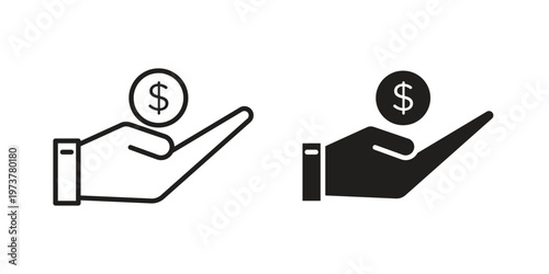 Pay icon set. black Illustration for graphic and web design.