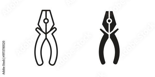 Pliers icon set. black Illustration for graphic and web design.