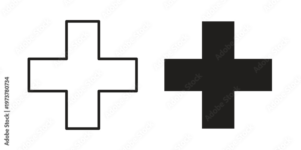 Obraz premium Plus icon set. black Illustration for graphic and web design.