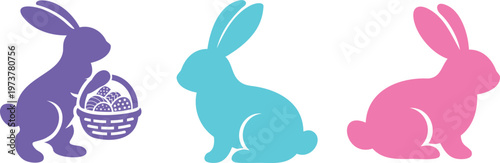 Bunny silhouette set vector collection