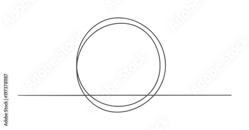 Two overlapping circles intersected by a horizontal line abstract simple