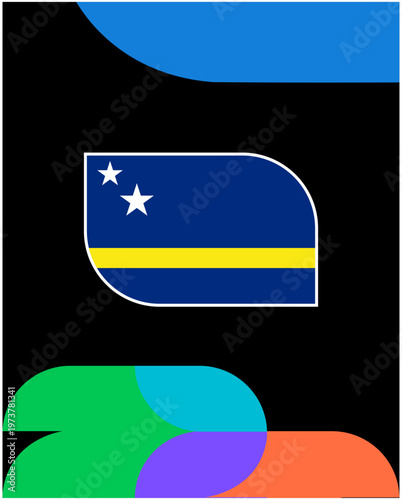 Curacao Flag Football Final United States 2026 Emblem American Countries Football Teams Symbol Design Vector Illustration