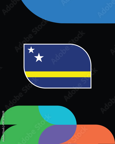 Curacao Flag Football Final United States 2026 Emblem American Countries Football Teams Symbol Design Vector Illustration