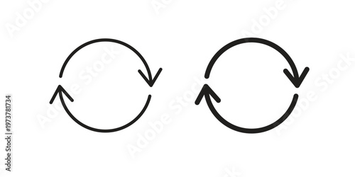 Refresh icon set. black Illustration for graphic and web design.