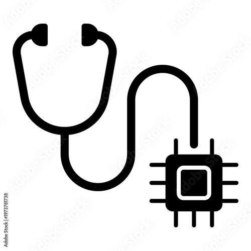 AI Diagnostics Icon. AI, Medical, Analysis Symbol. Illustration for Smart Healthcare Concept.