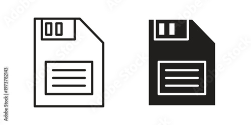 Save file icon set. black Illustration for graphic and web design.