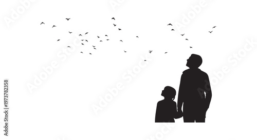 A silhouette of a family enjoying a starry night sky together under the cosmic canopy