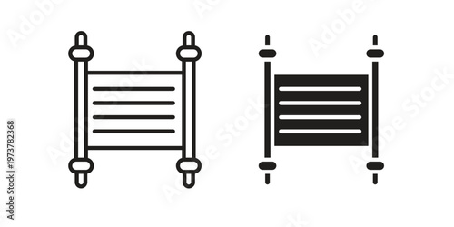 Scrolls icon set. black Illustration for graphic and web design.