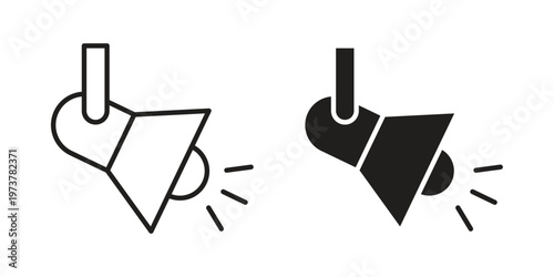 Searchlight icon set. black Illustration for graphic and web design.