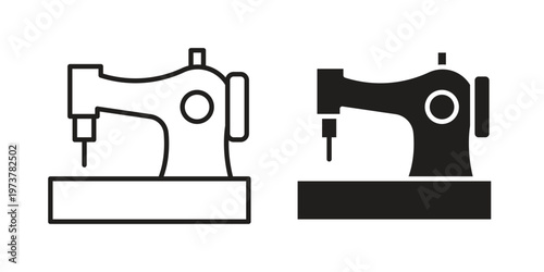 sewing machine icon set. black Illustration for graphic and web design.