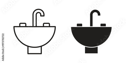 Sink icon set. black Illustration for graphic and web design.