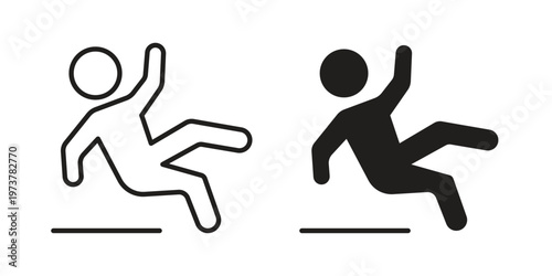 slippery wet floor icon set. black Illustration for graphic and web design.