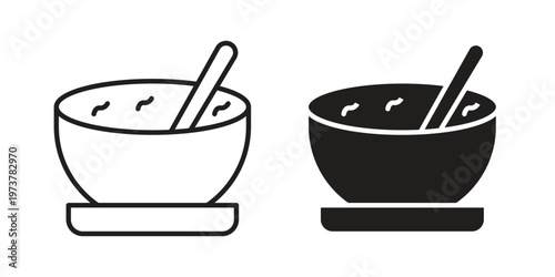 Sour soup icon set. black Illustration for graphic and web design.
