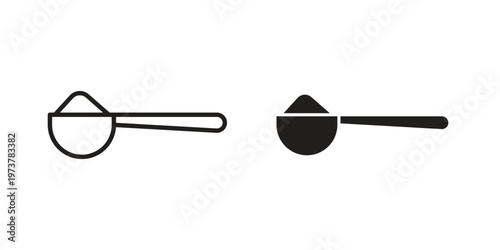 Teaspoon icon set. black Illustration for graphic and web design.