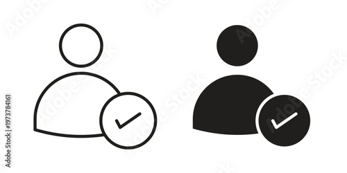 Verified user icon set. black Illustration for graphic and web design.